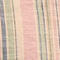 Men's Linen Novelty Striped Camp Shirt