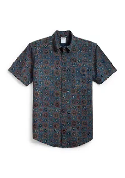 Men's Block Print Multi Short Sleeve Shirt