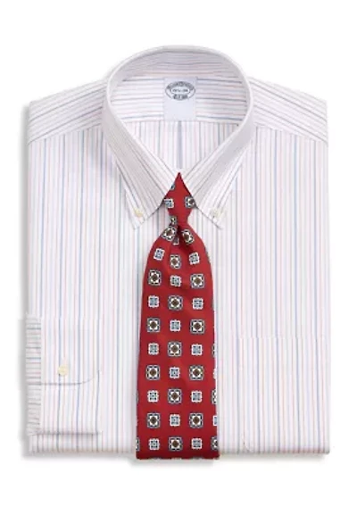 Men's White Ground Striped Shirt