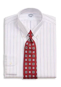 Men's White Ground Striped Shirt