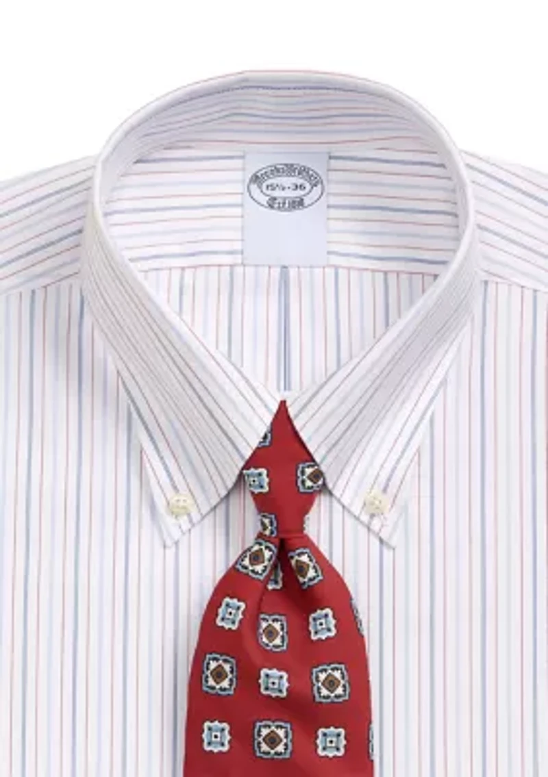 Men's White Ground Striped Shirt