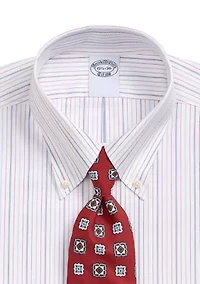 Men's White Ground Striped Shirt