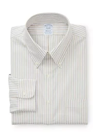 Long Sleeve Framed Stripe Button Down Shirt