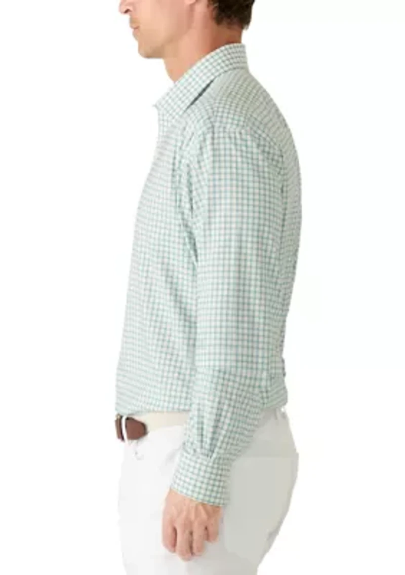 Long Sleeve Framed Stripe Button Down Shirt