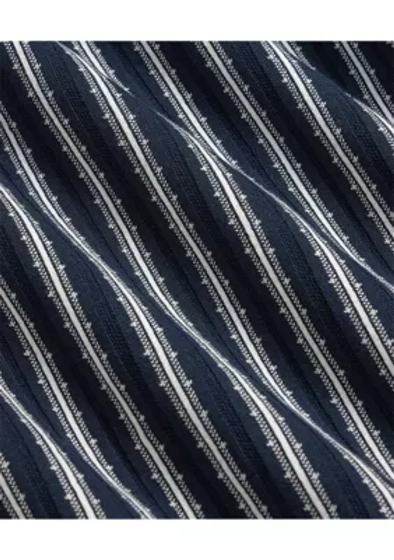 Men's Vertical Striped Johnny Collar Sweater