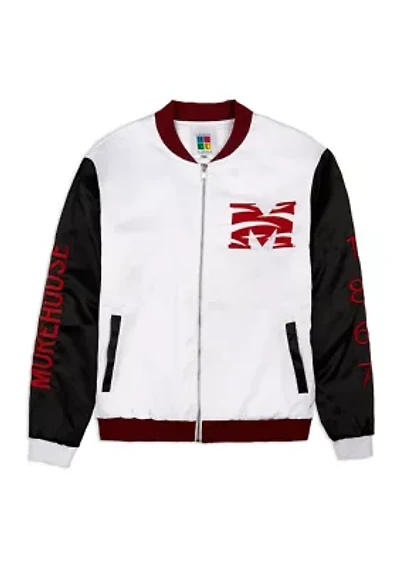 NCAA Morehouse Maroon Tigers White Bomber Jacket