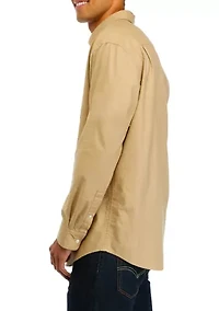 Long Sleeve Woven Oxford Shirt