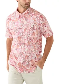 Men's Linen and Cotton Printed Shirt