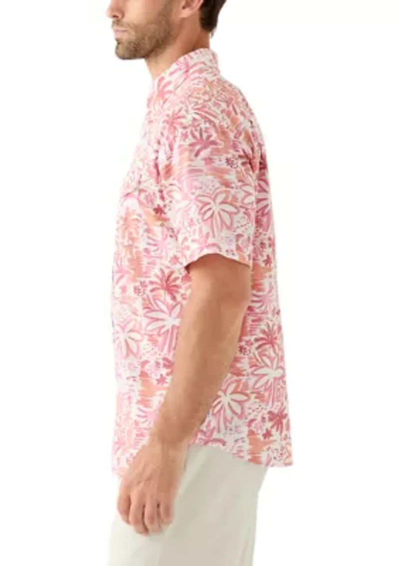 Men's Linen and Cotton Printed Shirt