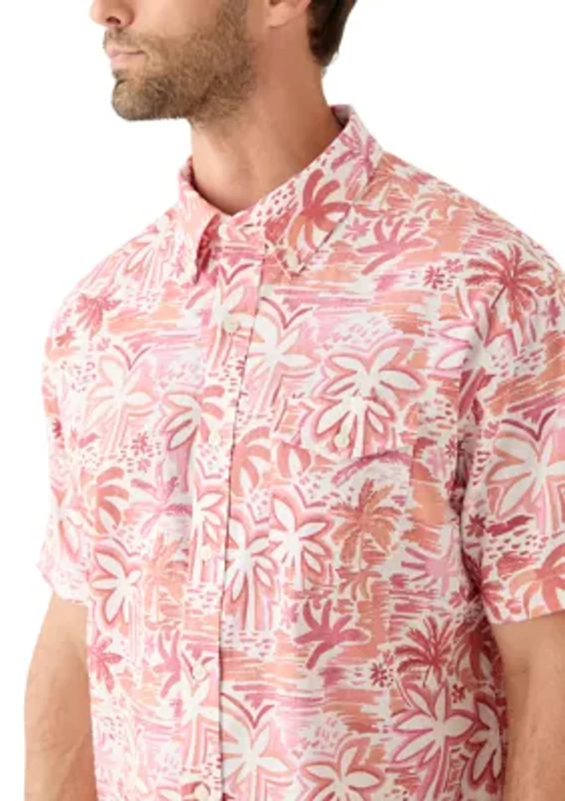 Men's Linen and Cotton Printed Shirt