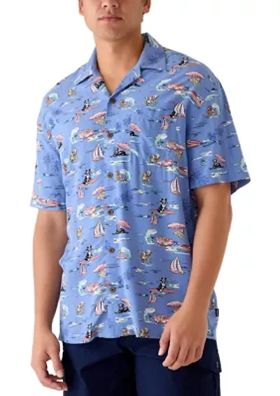 Men's Short Sleeve Print Camp Shirt