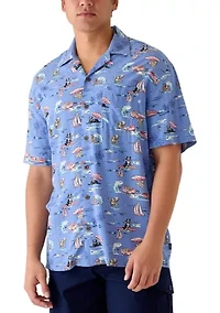 Men's Short Sleeve Print Camp Shirt