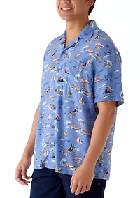 Men's Short Sleeve Print Camp Shirt