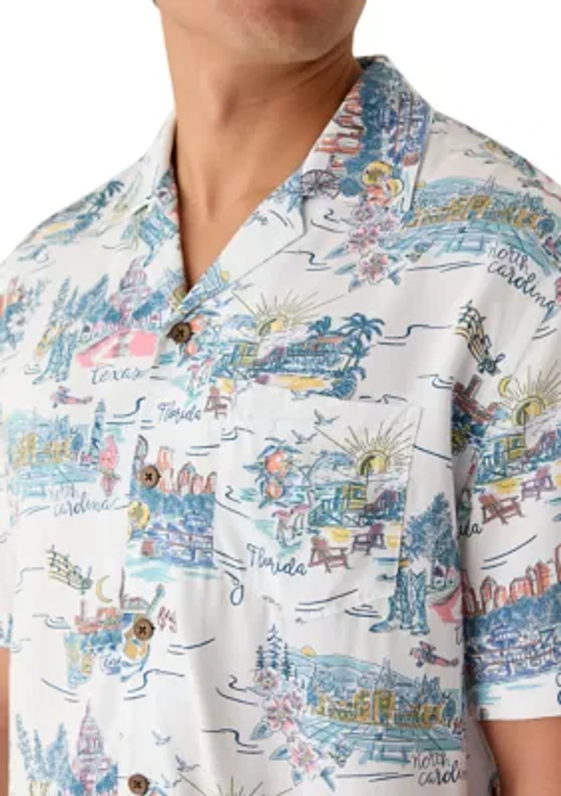 Men's Short Sleeve Print Camp Shirt