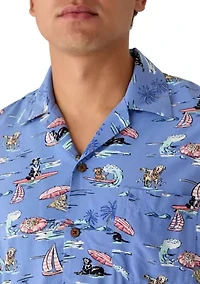 Men's Short Sleeve Print Camp Shirt