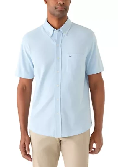 Men's Short Sleeve Knit Oxford Shirt