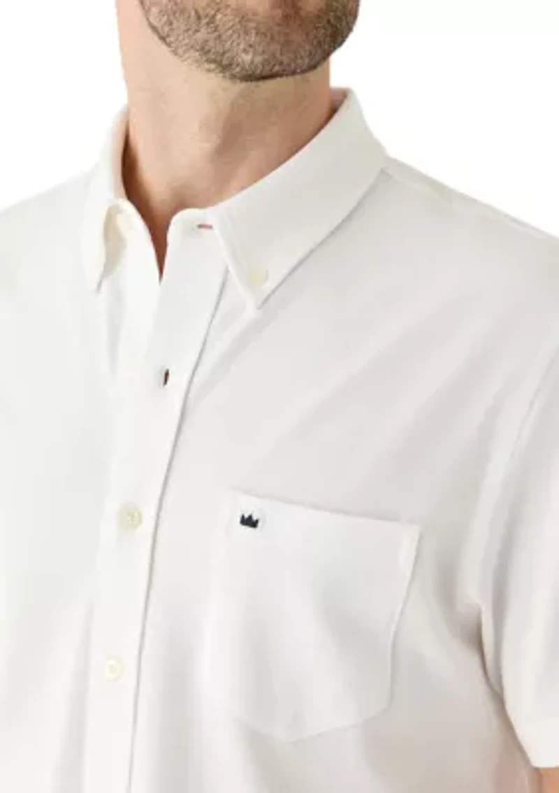 Men's Short Sleeve Knit Oxford Shirt