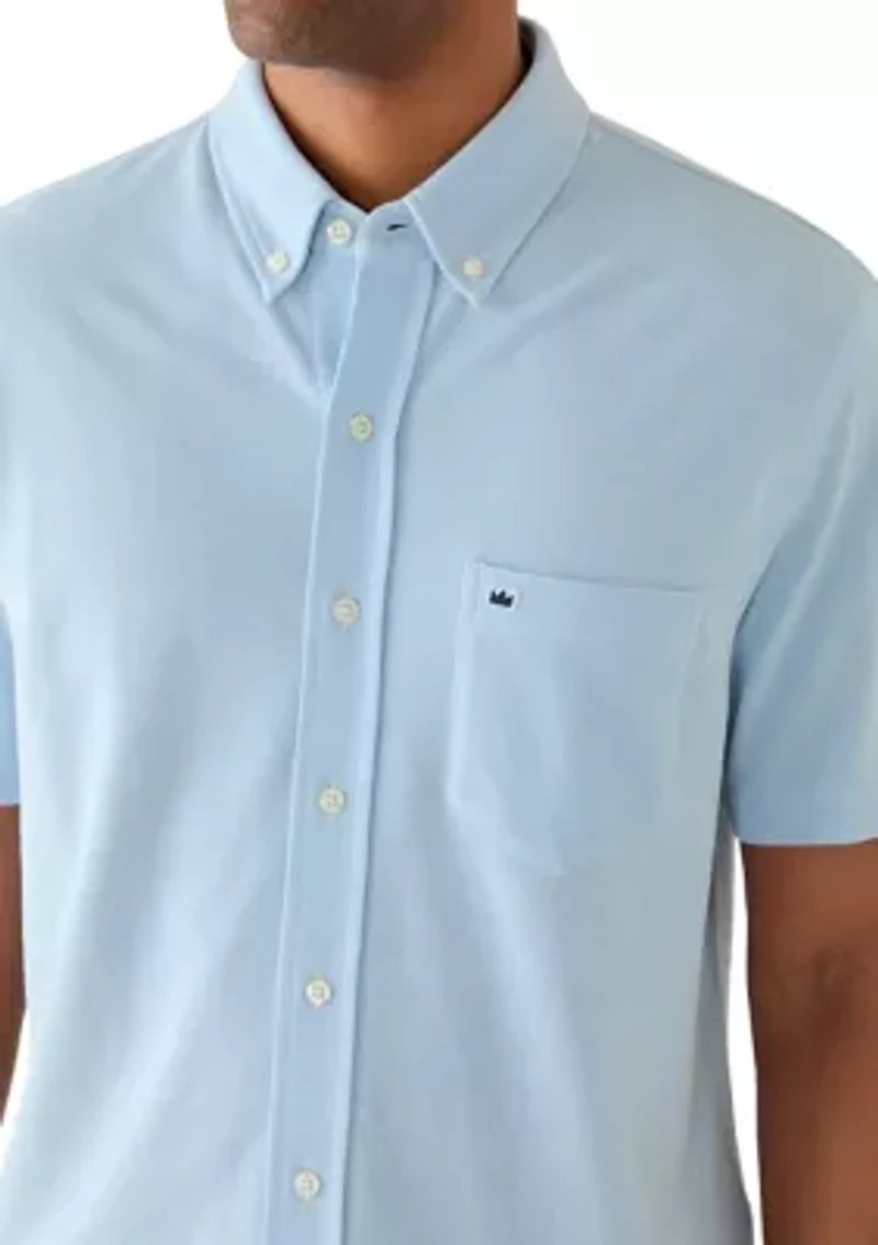 Men's Short Sleeve Knit Oxford Shirt