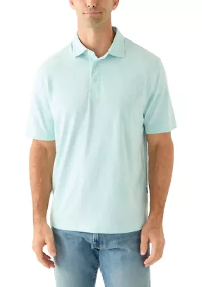 Men's Short Sleeve Printed Slub Cotton Polo