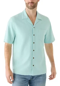 Men's Short Sleeve Slub Knit Camp Shirt