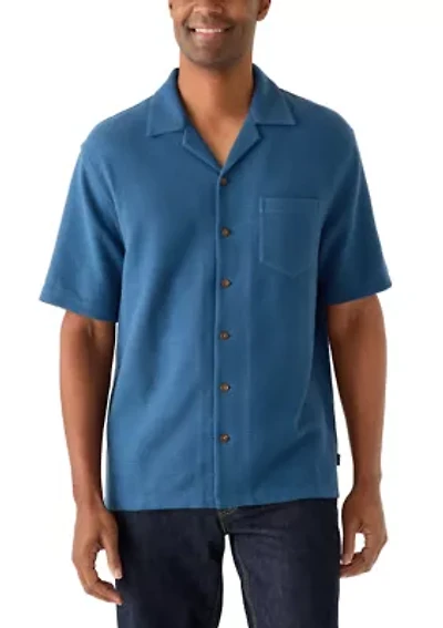 Men's Short Sleeve Slub Knit Camp Shirt