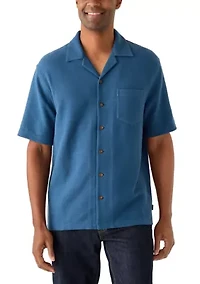 Men's Short Sleeve Slub Knit Camp Shirt