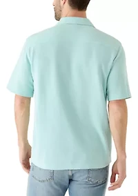 Men's Short Sleeve Slub Knit Camp Shirt