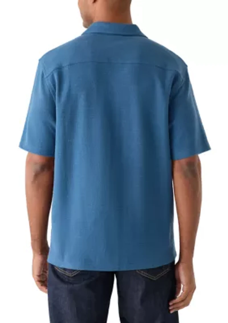 Men's Short Sleeve Slub Knit Camp Shirt