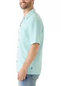 Men's Short Sleeve Slub Knit Camp Shirt