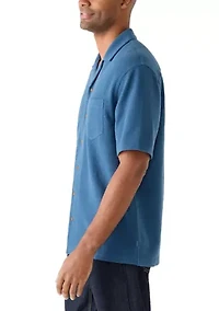 Men's Short Sleeve Slub Knit Camp Shirt