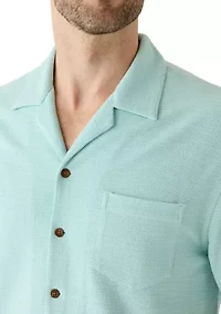 Men's Short Sleeve Slub Knit Camp Shirt