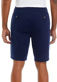 9" Pleated Twill Shorts
