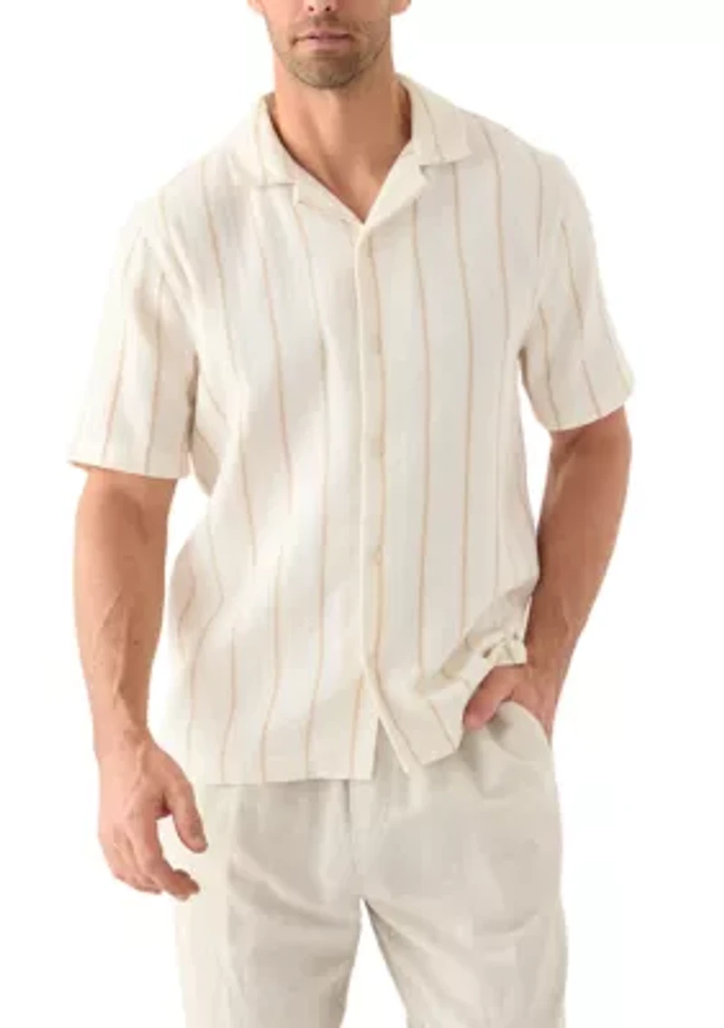 Men's Striped Button Down Dobby Shirt