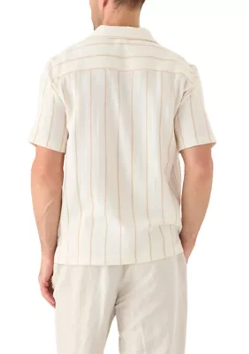 Men's Striped Button Down Dobby Shirt