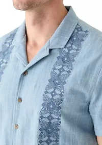 Men's Embroidered Camp Shirt