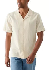 Men's Textured Knit Camp Shirt
