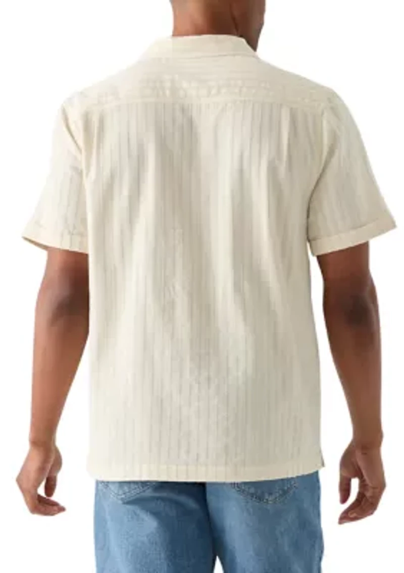 Men's Textured Knit Camp Shirt