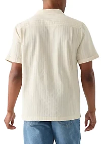 Men's Textured Knit Camp Shirt