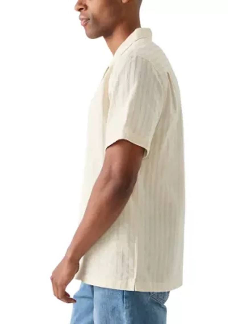 Men's Textured Knit Camp Shirt
