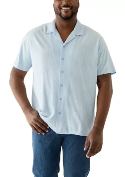 Big & Tall Short Sleeve Button Down Textured Shirt