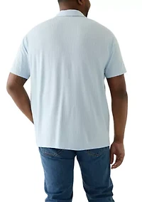 Big & Tall Short Sleeve Button Down Textured Shirt