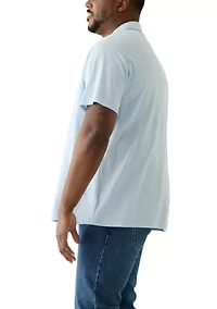 Big & Tall Short Sleeve Button Down Textured Shirt