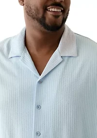 Big & Tall Short Sleeve Button Down Textured Shirt