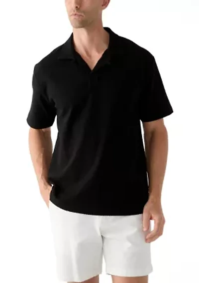 Men's Seersucker Knit Polo Shirt
