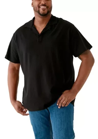 Big & Tall Short Sleeve Johnny Collar Polo Shirt