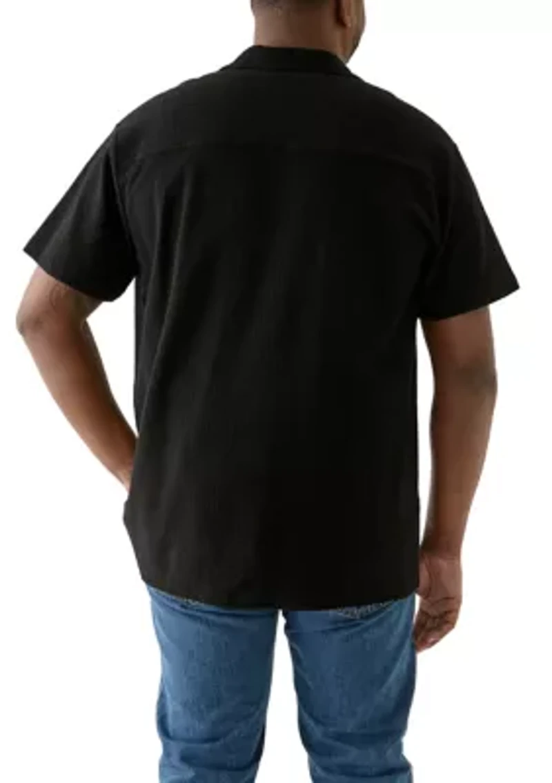 Big & Tall Short Sleeve Johnny Collar Polo Shirt