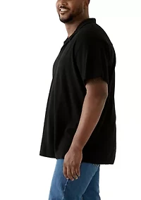 Big & Tall Short Sleeve Johnny Collar Polo Shirt