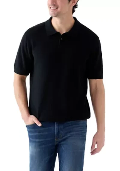 Men's Short Sleeve Ribbed Cotton Pullover
