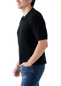 Men's Short Sleeve Ribbed Cotton Pullover