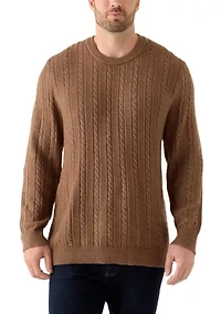 Big & Tall Long Sleeve Crew Neck Cable Knit Sweater